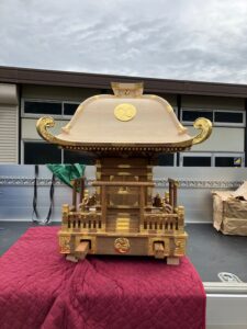 神輿修理　金具メッキ直し